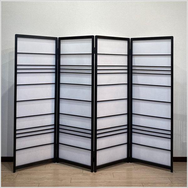 【美品】昭和レトロ 和モダン 木製 4連格子 障子パーテーション 間仕切り 衝立 美品】昭和レトロ 和モダン 木製 4連格子 障子パーテーション