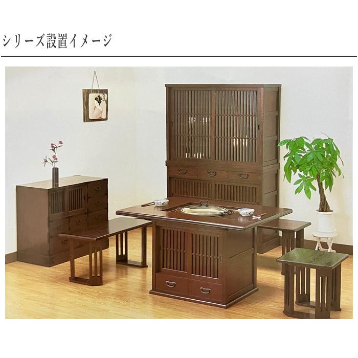 水屋箪笥 和風 和茶棚 和室 膳戸棚 欅 食器棚 完成品 食器戸棚 引き戸 茶箪笥 おしゃれ 茶タンス 高級 茶ダンス サイドボード 無垢 ...