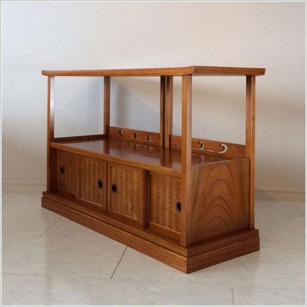 置床 置き床 和風 サイドボード 欅 リビングボード 完成品 日本製 国産|interior-bagus|03