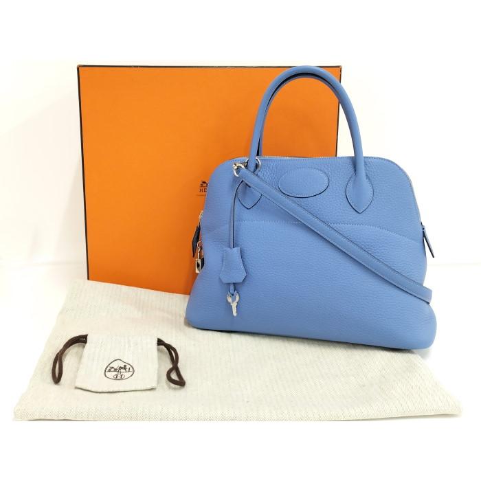 【中古】HERMES ボリード31 ハンドバッグ レザー ブルー T刻印｜interior-collection｜10