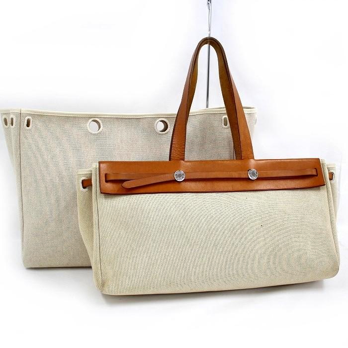 中古】エルメス エールバッグ カバスGM ショルダーバッグ トワル  