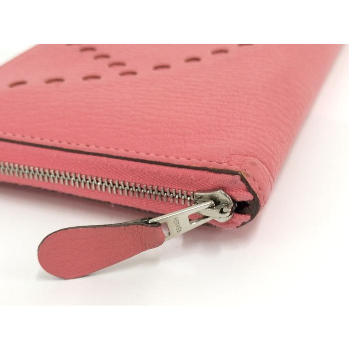 中古】HERMES ラウンドファスナー長財布 アザップロング エブリン 