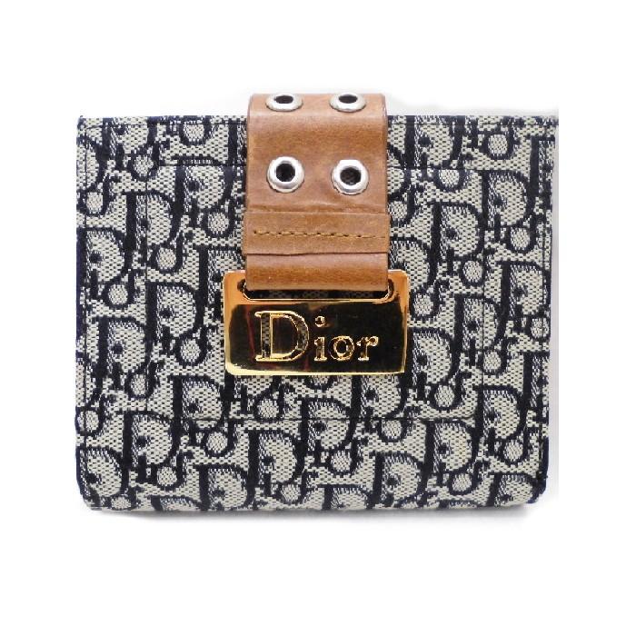 Christian Dior 【中古】ディオール 二つ折り財布 Wホック トロッター  