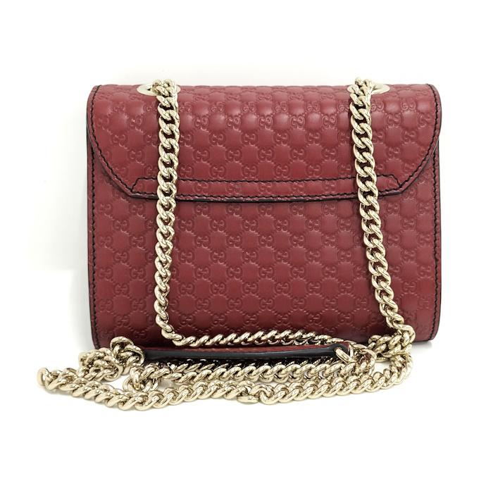 GUCCI エミリー チェーン ショルダーバッグ マイクログッチシマ ホース  