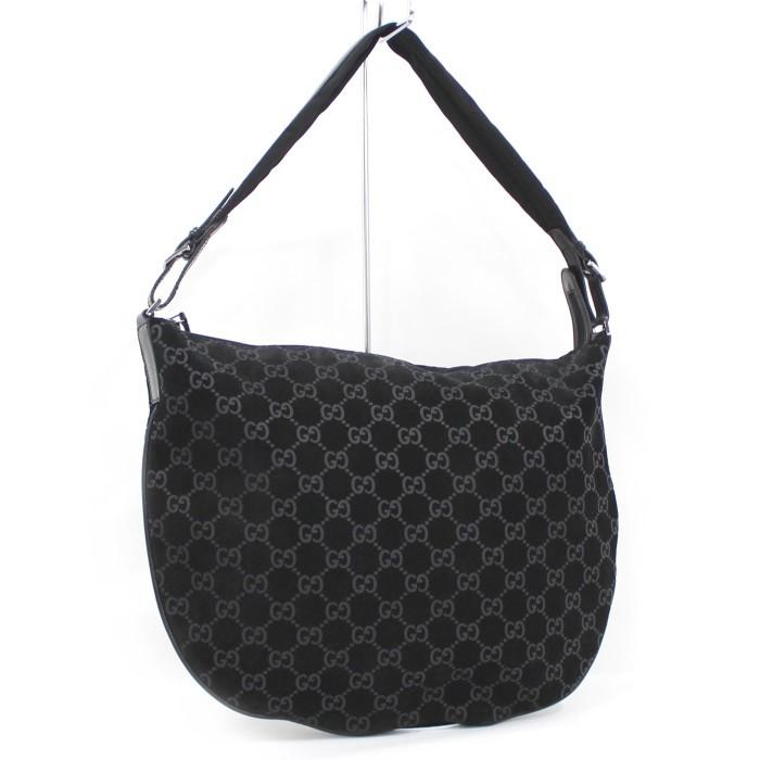 GUCCI 【中古】グッチ ワンショルダーバッグ スエード ブラック 001  