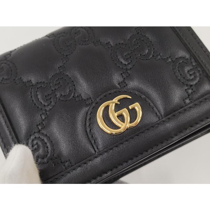 GUCCI 2WAY ミニ ショルダーバッグ キルティング レザー ブラック  