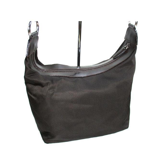 バンブー 【中古】グッチ ワンショルダーバッグ ナイロン ブラウン 000  