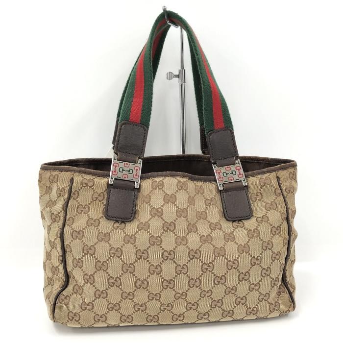 GUCCI 【中古】GUCCI トートバッグ GGキャンバス シェリーライン  