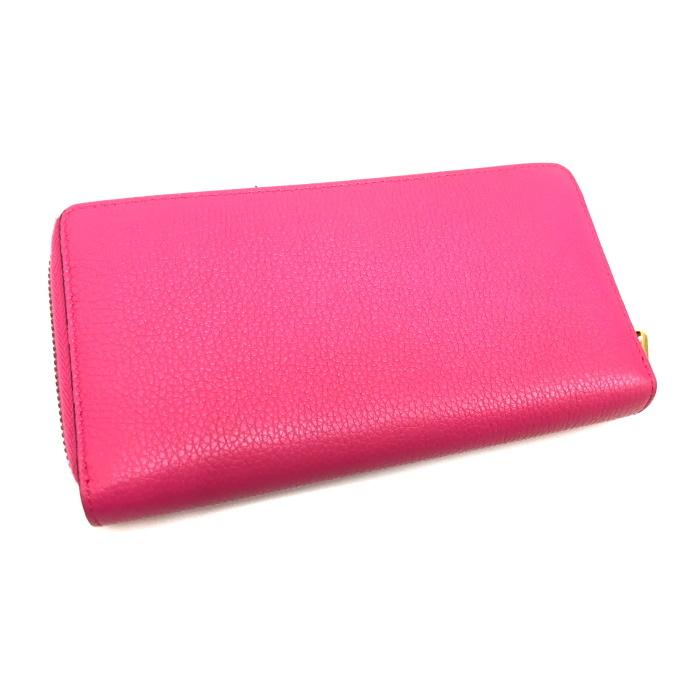 中古】GUCCI ヴィンテージロゴ プリント ラウンドファスナー長財布