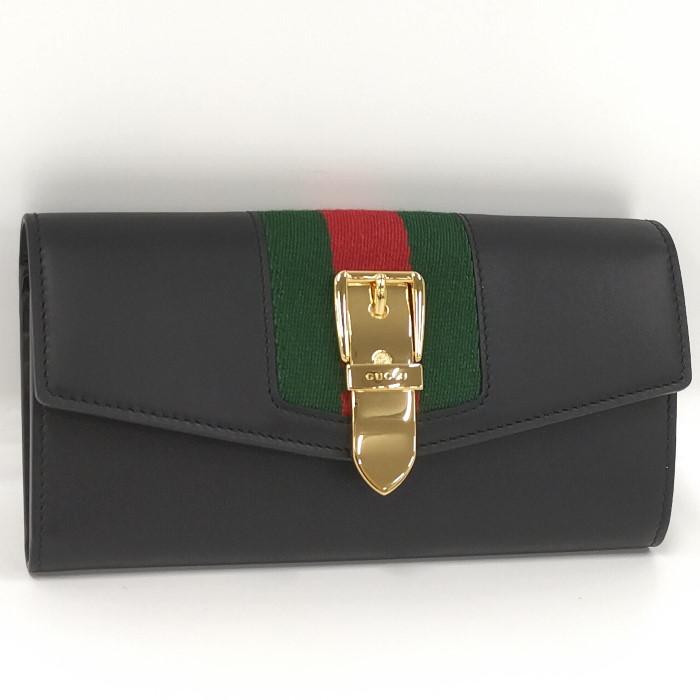 GUCCI シルヴィ コンチネンタル シェリーライン 長財布 476084 