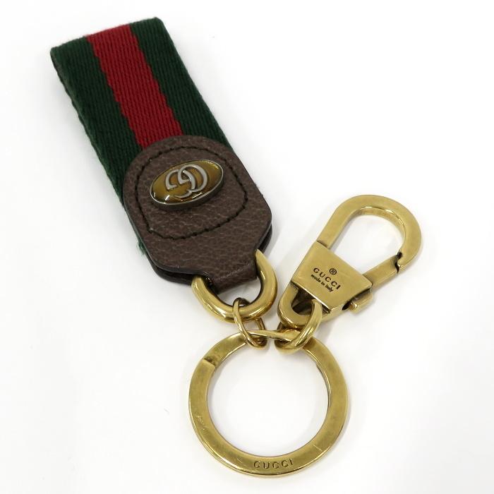 公式の店舗 Gucci キーリング グリーン レッド 中古 グッチ キーホルダー シェリーライン オフィディア キャンバス レザー メタル 財布 帽子 ファッション小物 Www Francescocosta Net