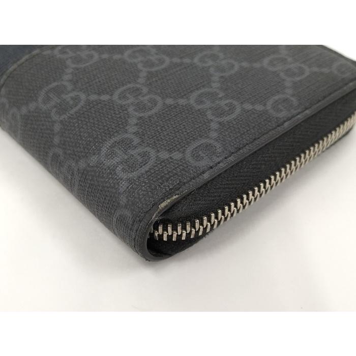 【中古】GUCCI ラウンドファスナー 長財布 シェリーライン GGスプリーム PVC ブラック グレー 408831 2778｜interior-collection｜04