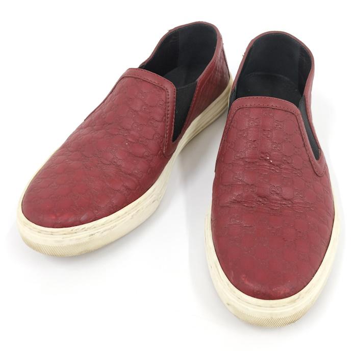 GUCCI スニーカー 靴 スリッポン レザー レッド 473974 : サカイの 