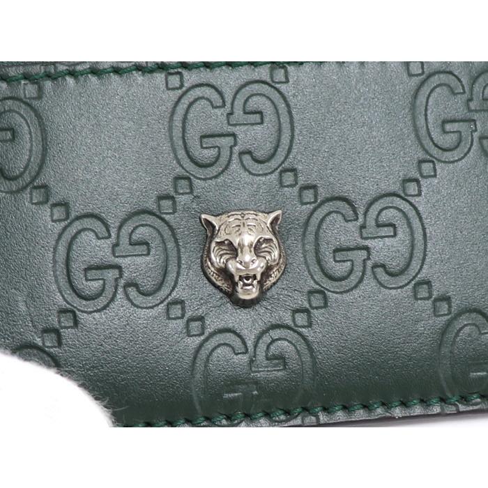GUCCI 【中古】GUCCI カードケース グッチシマ タイガーネタル 
