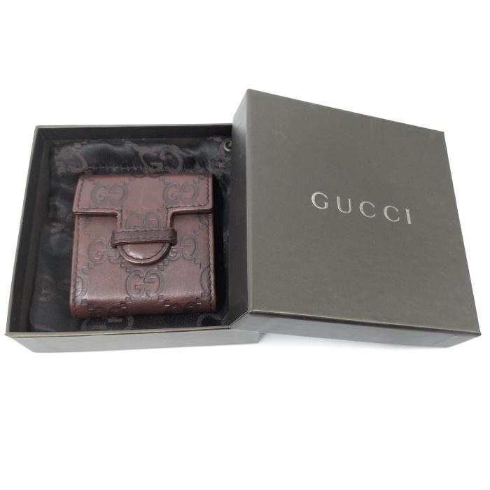 GUCCI 置き時計　正規品　7/31まで出品 GUCCI 【中古】GUCCI トラベル 置き時計 クオーツ シマ レザー