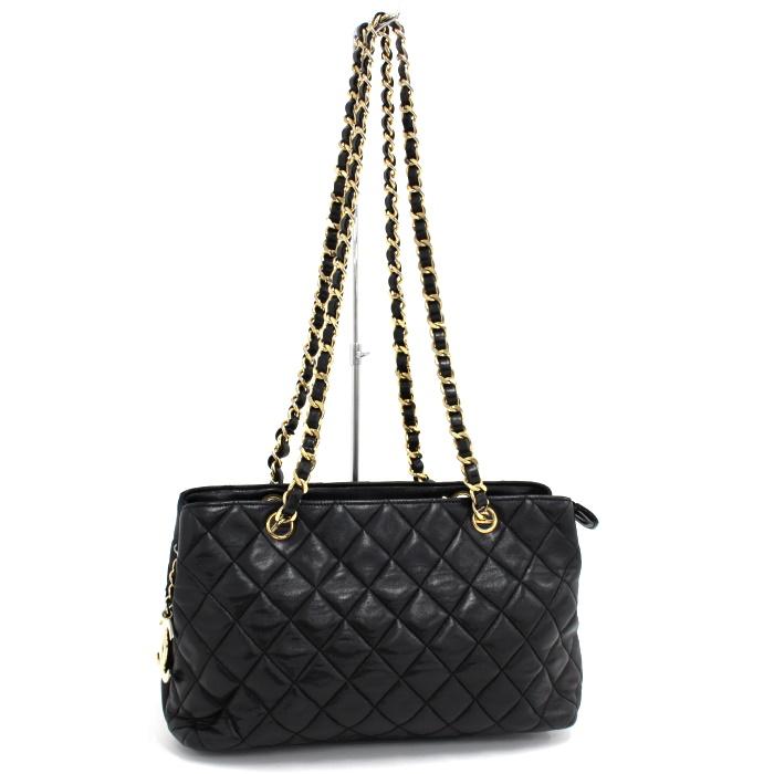 中古】CHANEL マトラッセ チェーンショルダー トートバッグ ラムスキン  