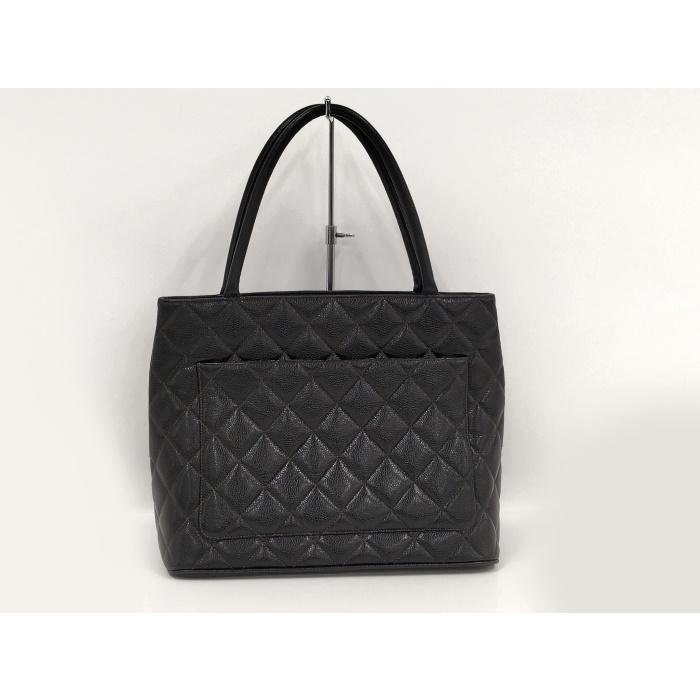 【中古】CHANEL 復刻トート トートバッグ ココマーク キャビアスキン ブラック A01804｜interior-collection｜02