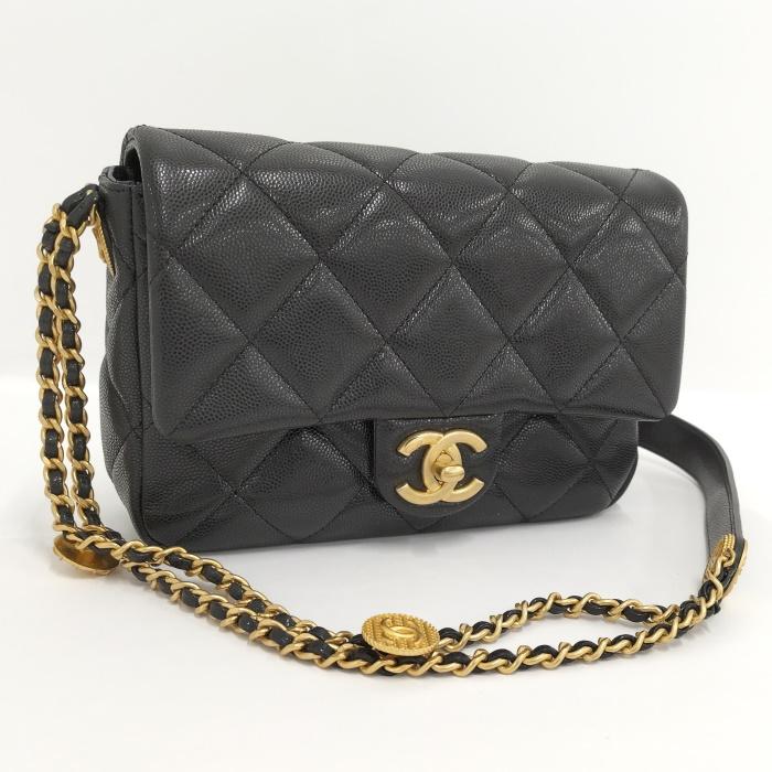 CHANEL 【中古】CHANEL ミニマトラッセ20 ショルダーバッグ コイン  