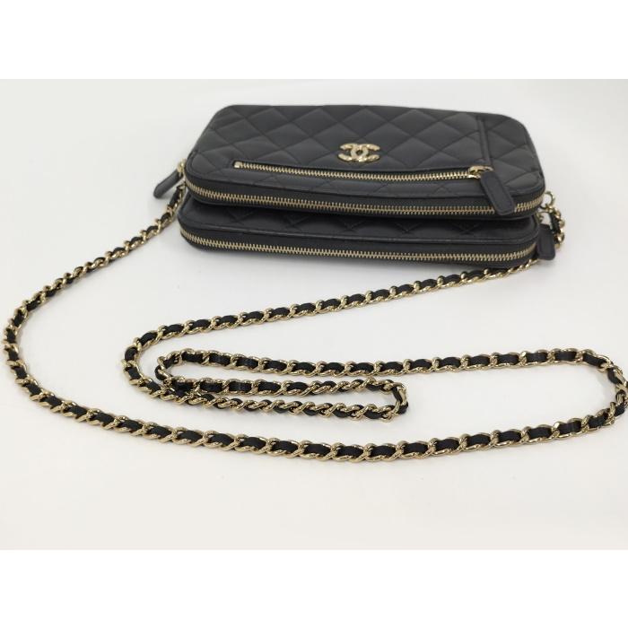 CHANEL（シャネル） マトラッセ チェーンウォレット ブラック AP3738