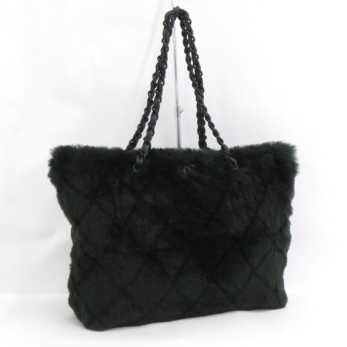 CHANEL 【中古】CHANEL チェーン トートバッグ ラパン ラビット ファー 