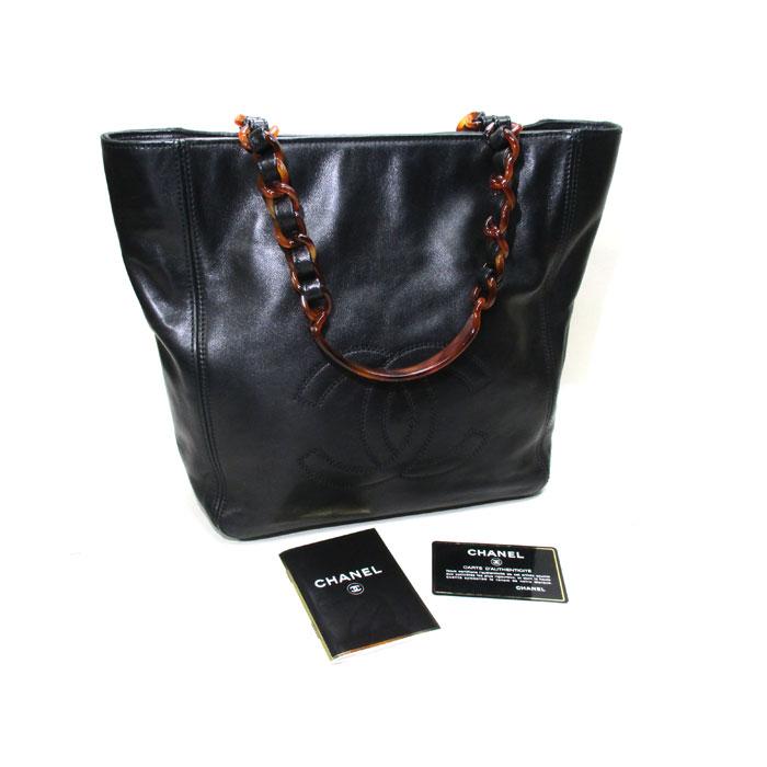 CHANEL 【中古】CHANEL ココマーク プラチェーン トートバッグ 