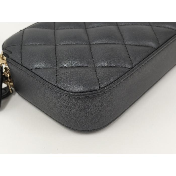 【中古】CHANEL チェーンウォレット マトラッセ ショルダーバッグ パール ラムスキン レザー ブラック｜interior-collection｜04