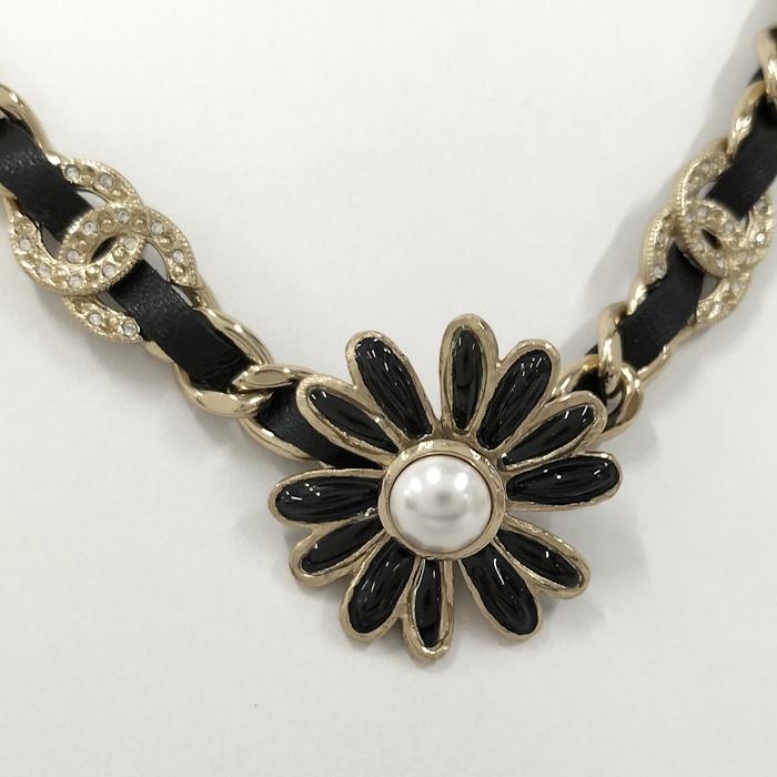 CHANEL フラワー パール ネックレス ロング チェーン ココマーク 