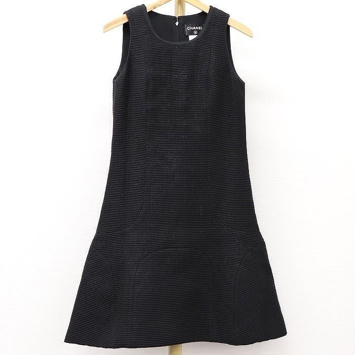 正規 中古 シャネル Chanel Ladies Apparel ワンピース 表記サイズ36 ブラック 綿混 ノースリーブ ワンピース チュニック Www Varney Com Br