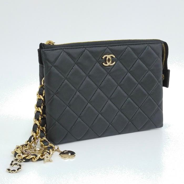 中古 バッグ Chanel マトラッセ クラッチバッグ クラッチバッグ マドモアゼル アイコン チャーム Ap1957 チェーンストラップ Chanel ブラック サカイのリサイクルショップ ラムスキン ディズニープリンセスのベビーグッズも大集合の