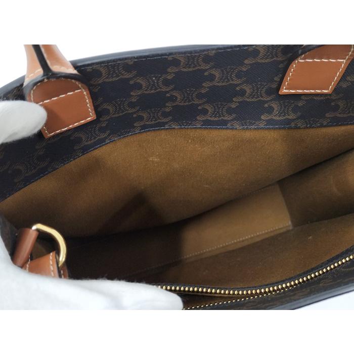 CELINE 2WAYバッグ ミディアムバーティカルカバ ダークブラウン PVC 