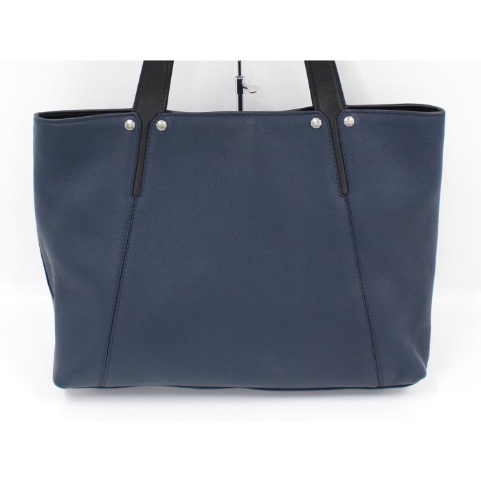 BVLGARI 【中古】BVLGARI オクト トートバッグ レザー ネイビー 284737 