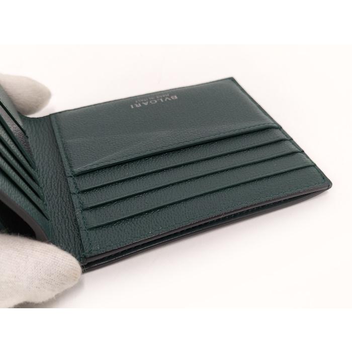 BVLGARI 二つ折り財布 ブラック グリーン BVLGARI ブルガリブルガリ マン 二つ折り財布 レザー ブラック