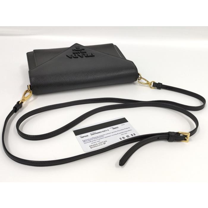 【中古】PRADA 2WAY ショルダーバッグ サフィアーノ ミニバッグ レザー ブラック 1BP020｜interior-collection｜04