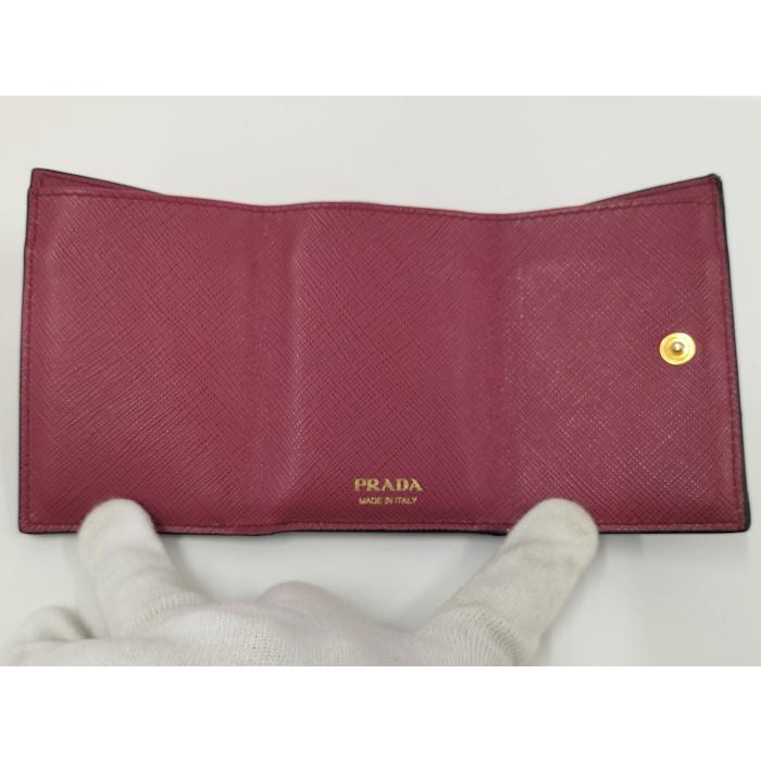PRADA コンパクトウォレット サフィアーノ レザー バイカラー 1MH021 