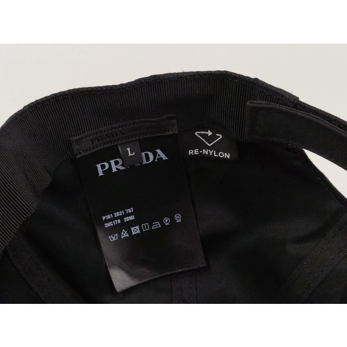 【中古】PRADA ベースボール キャップ ナイロンキャンバス ブラック 表記サイズ：L 2HC179｜interior-collection｜09