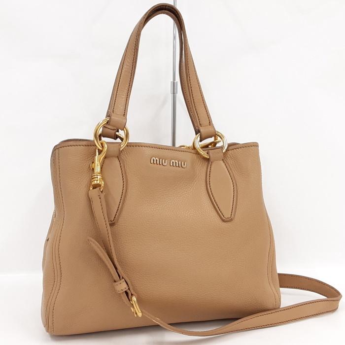 MIU MIU ミュウミュウヴィッテロカリブ2WAYショルダーバッグレザー