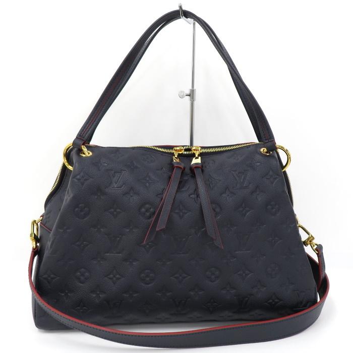 【中古】LOUIS VUITTON ポンテュPM 2WAY ショルダーバッグ モノグラム アンプラント レザー マリーヌルージュ ネイビー系