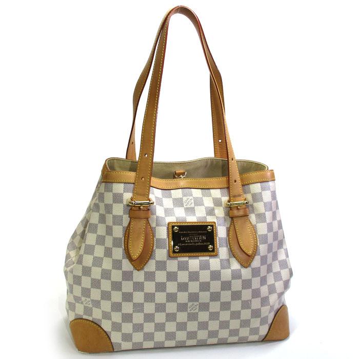 中古】LOUIS VUITTON ハムステッド MM トートバッグ ダミエ アズール  