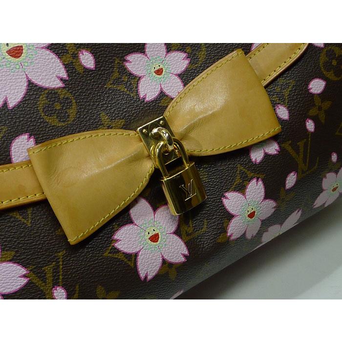 【中古】LOUIS VUITTON 村上隆 サックレトロ PM ハンドバッグ モノグラム チェリーブロッサム マロン M92012｜interior-collection｜06