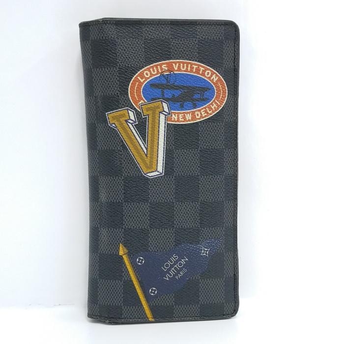 中古】LOUIS VUITTON ポルトフォイユ ブラザ 二つ折り長財布 ダミエ 