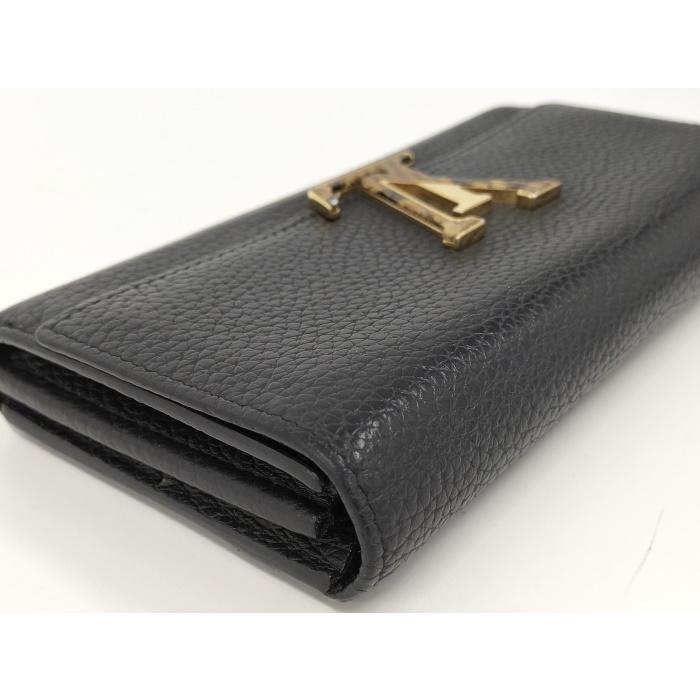 【中古】LOUIS VUITTON ポルトフォイユ カプシーヌ 二つ折り長財布 パイソン トリヨンレザー ノワール N90129｜interior-collection｜07