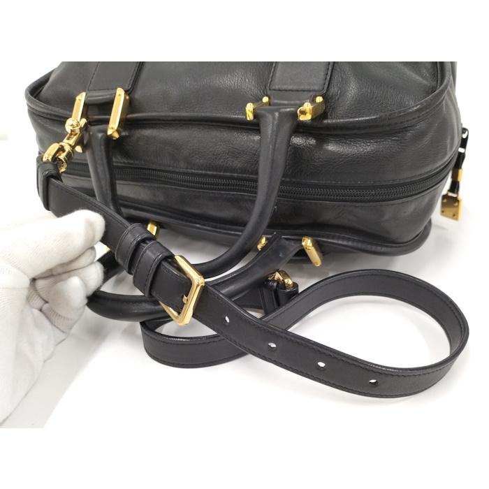 ロエベ アマソナ 32 ハンドバッグ ミニボストンバッグ ブラック　レザー本革 ロエベ アマソナ 32 ハンドバッグ ミニボストンバッグ ブラック レザー