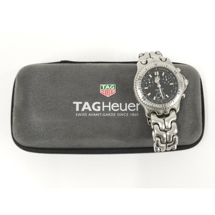 【中古】TAG Heuer セルシリーズ クロノグラフ プロフェッショナル メンズ 腕時計 クオーツ SS ブラック文字盤 CG1110｜interior-collection｜09