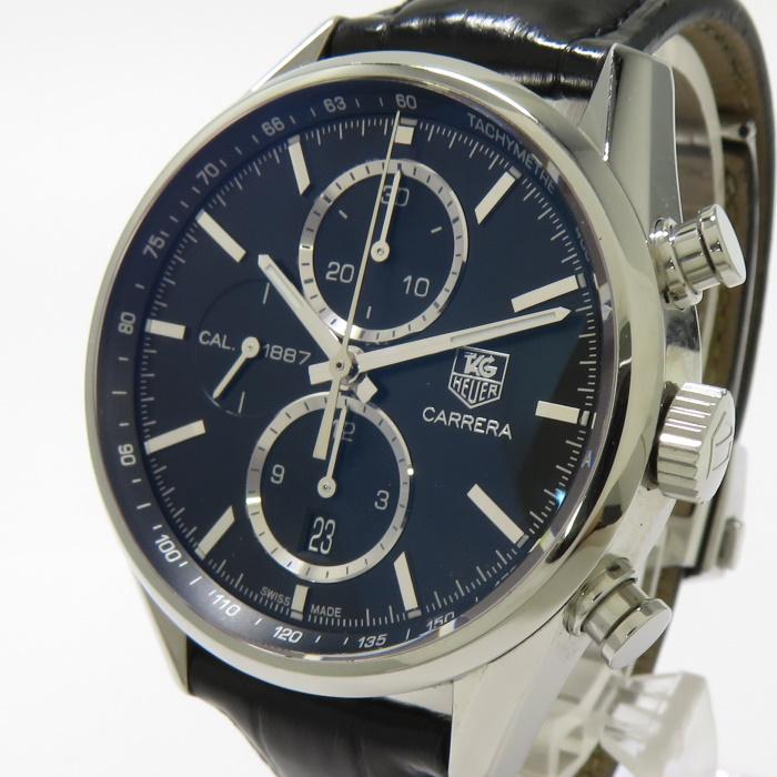 中古】TAG HEUER カレラ メンズ腕時計 自動巻 革ベルト ブラック文字盤