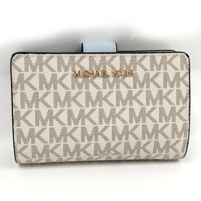 新品　正規品☆MICHAEL KORS 折り財布 ホワイト レザー 三つ折り財布 マイケルコース MICHAEL KORS 財布 （ホワイト） -waja bazar - 海外