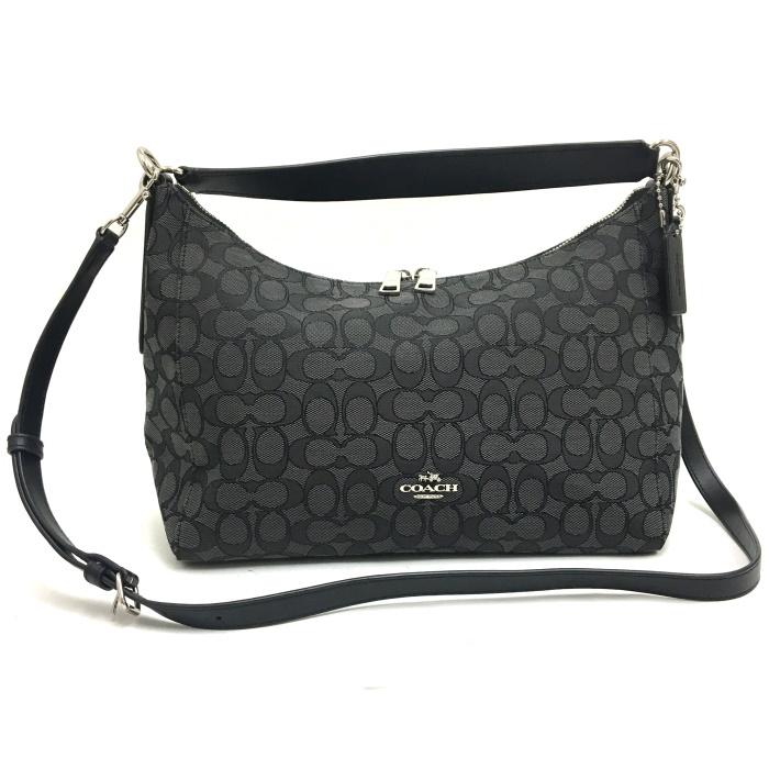 COACH 【中古】コーチ 2WAY ショルダーバッグ シグネチャー セレスト 