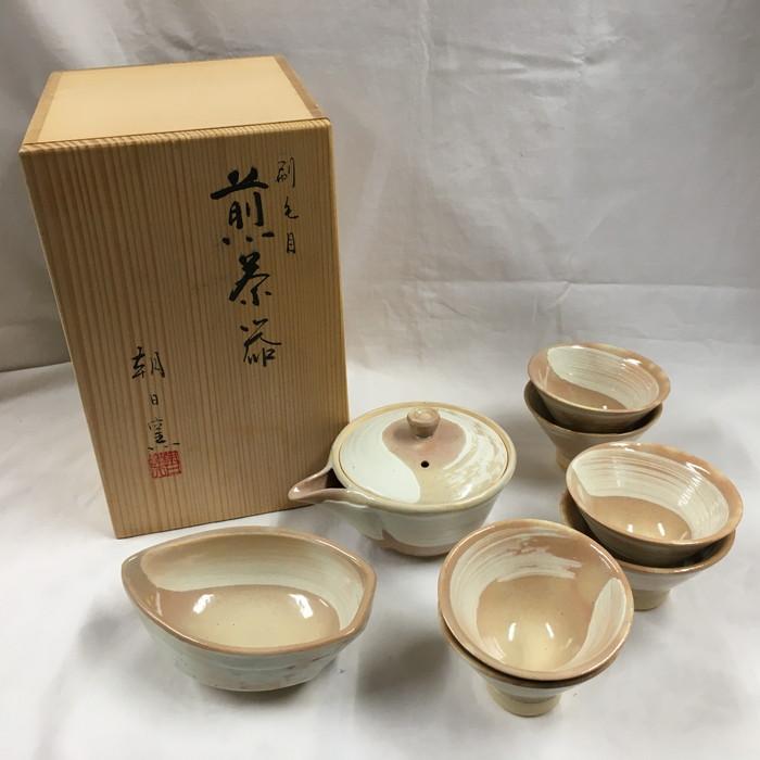朝日窯 刷毛目 煎茶器 セット 湯呑 急須 湯さまし [jgg 朝日窯 刷毛目 煎茶器 セット 湯呑 急須 湯さまし [jgg