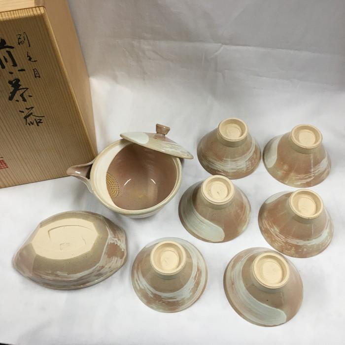 朝日窯 刷毛目 煎茶器 セット 湯呑 急須 湯さまし [jgg 朝日窯 刷毛目 煎茶器 セット 湯呑 急須 湯さまし [jgg