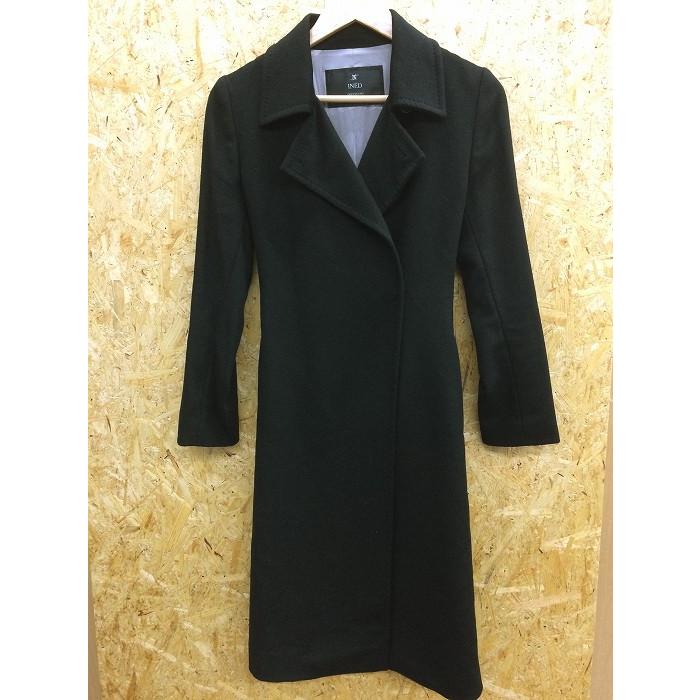 INED 【中古】INED イネド カシミヤ100% ロングコート ブラック INED 【中古】INED イネド カシミヤ100% ロングコート ブラック