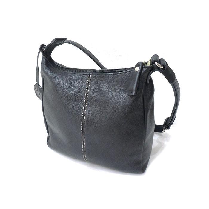 Hush Puppies ハッシュパピー ショルダーバッグ レザー ブラック シルバー金具 2007252258500042 サカイの